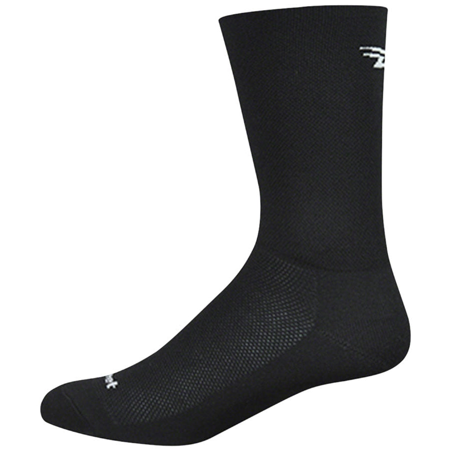 DeFeet Aireator D-Logo Double Cuff Bike Socks - Black - Socks - Bicycle Warehouse