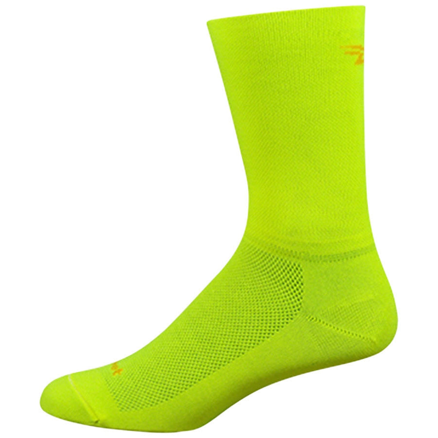 DeFeet Aireator D-Logo Double Cuff Bike Socks - Yellow - Socks - Bicycle Warehouse