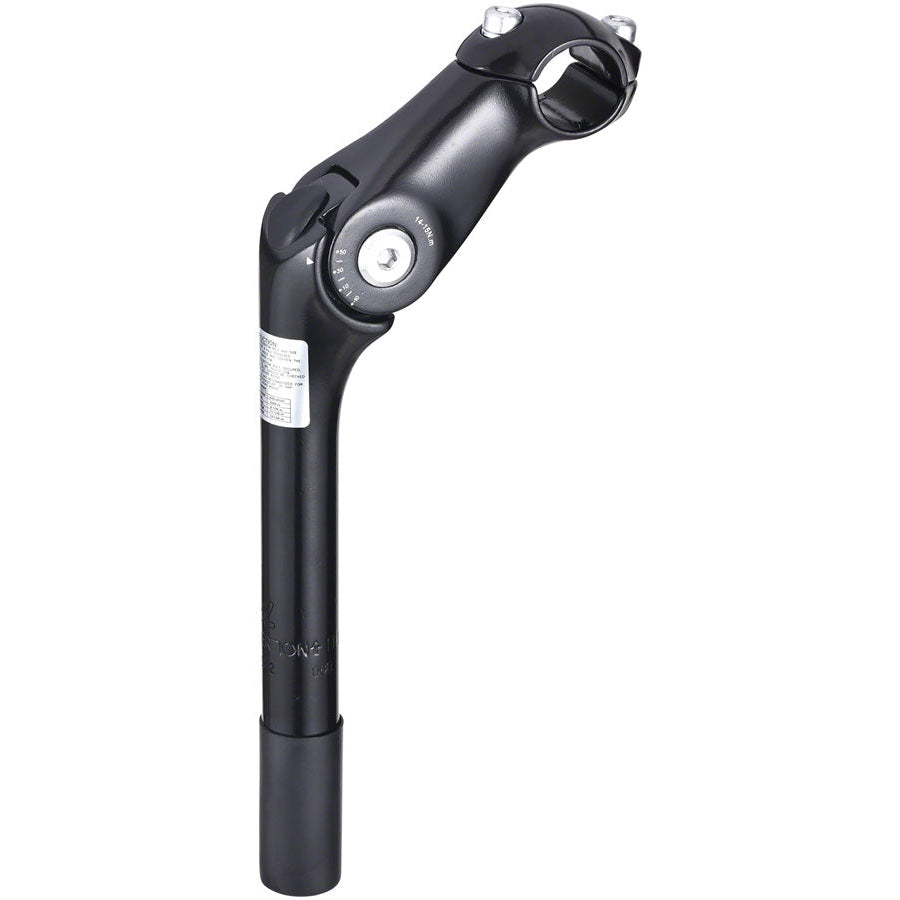 Zoom Quick Comfort Adjustable Bike Stem - 110mm, 25.4 Clamp, Adjustable 80-150deg, 22.2-24tpi Quill - Stems - Bicycle Warehouse