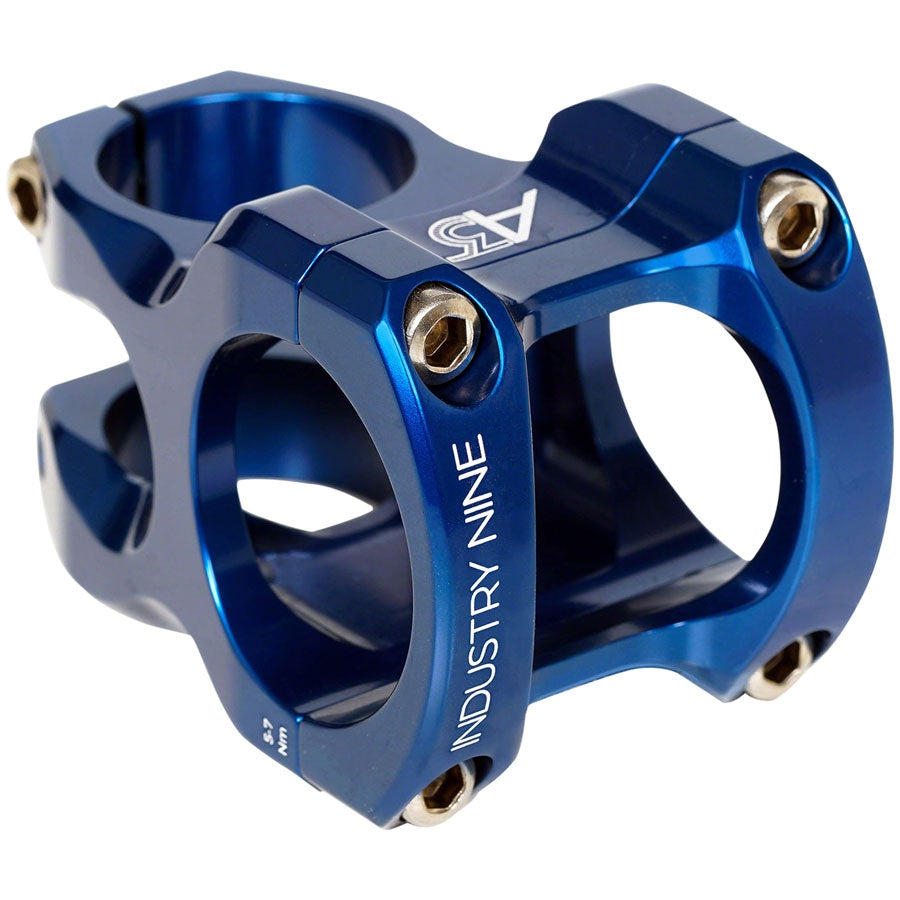 Industry Nine A318 Bike Stem - 31.8mm Clamp, +/-4.4, 1 1/8", Aluminum, Blue - Stems - Bicycle Warehouse