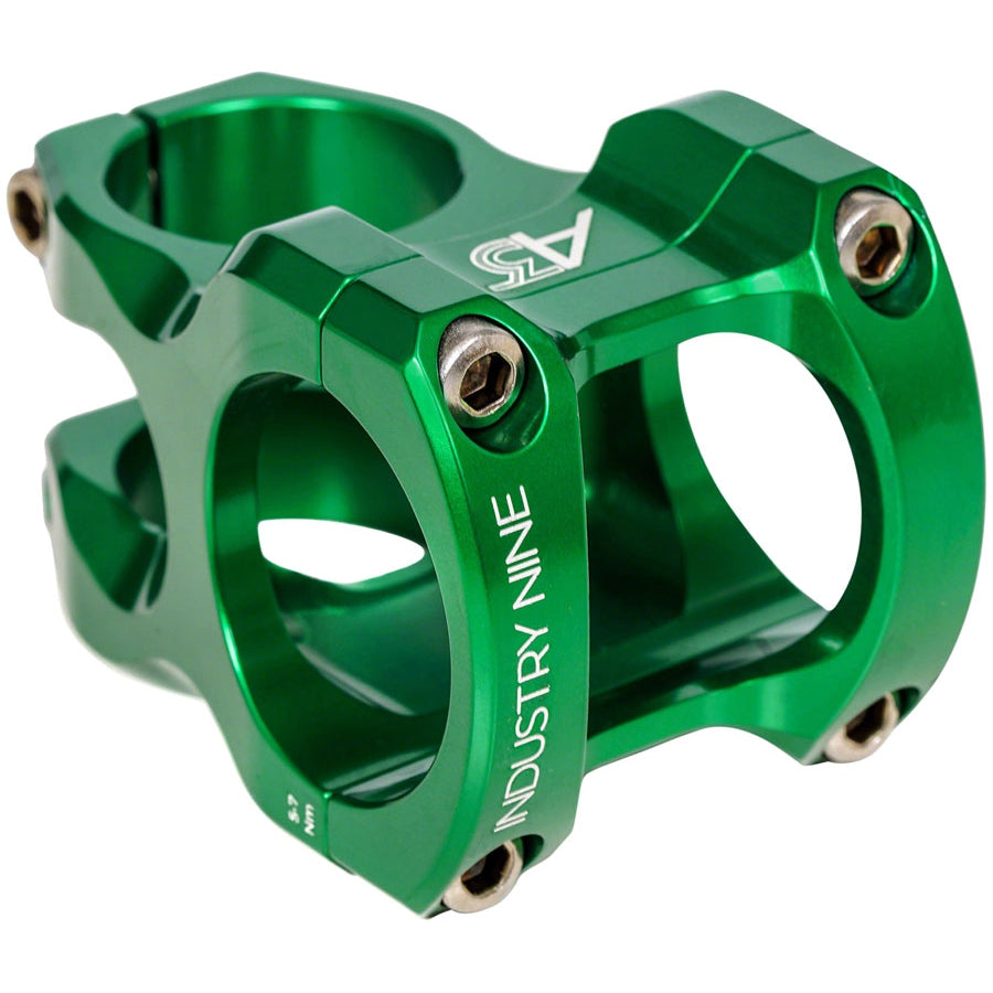 Industry Nine A318 Bike Stem - 31.8mm Clamp, +/-4.4, 1 1/8", Aluminum, Green - Stems - Bicycle Warehouse