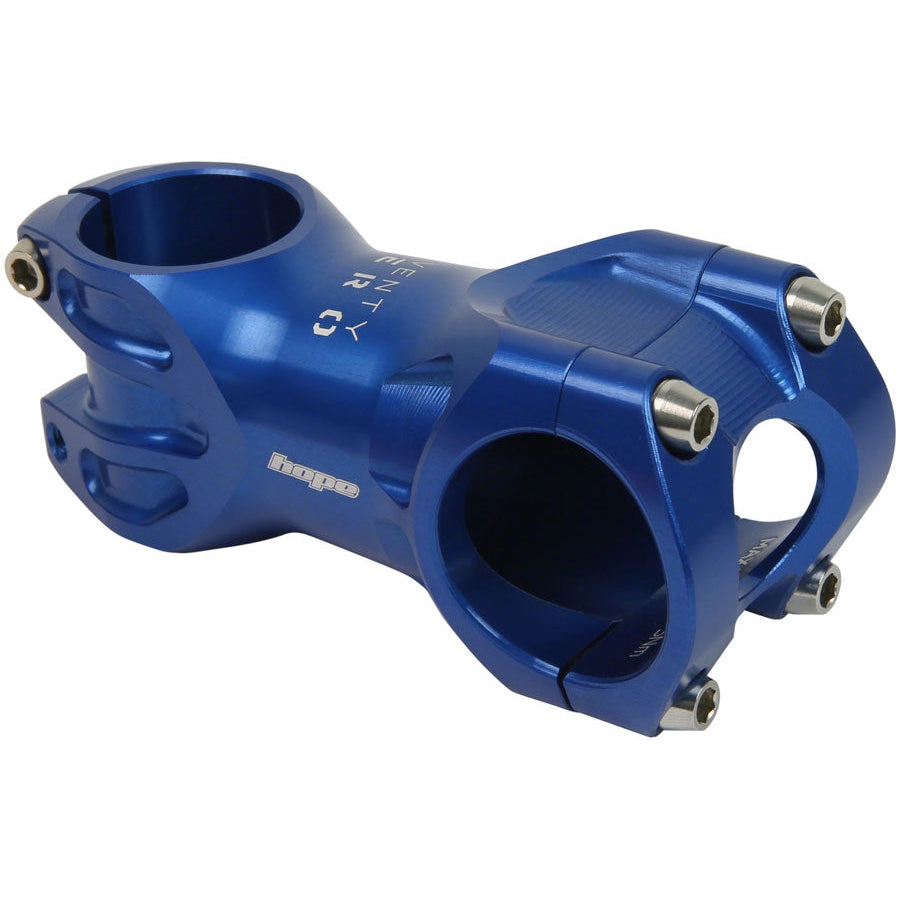 Hope XC Mountain Bike Stem - 31.8 Clamp, +/-0, 1 1/8", Blue - Stems - Bicycle Warehouse