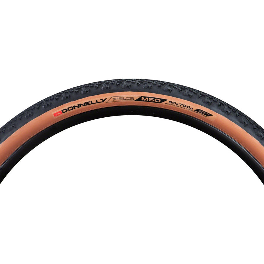 Donnelly Sports X'Plor MSO Gravel Bike Tire - 700 x 50, Tubeless, Folding, Black/Tan - Tires - Bicycle Warehouse