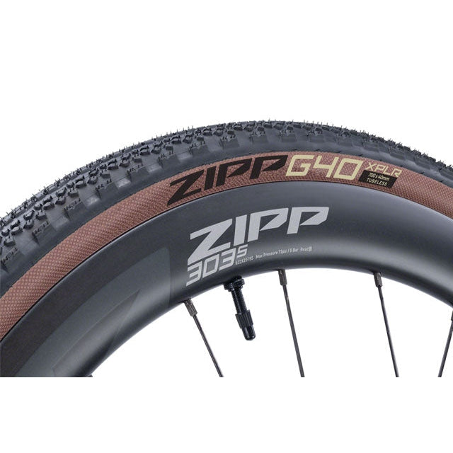 Zipp G40 XPLR Puncture Resistant Gravel Bike Tire - 700 x 40, Tubeless, Folding, Black/Tan, A2 - Tires - Bicycle Warehouse