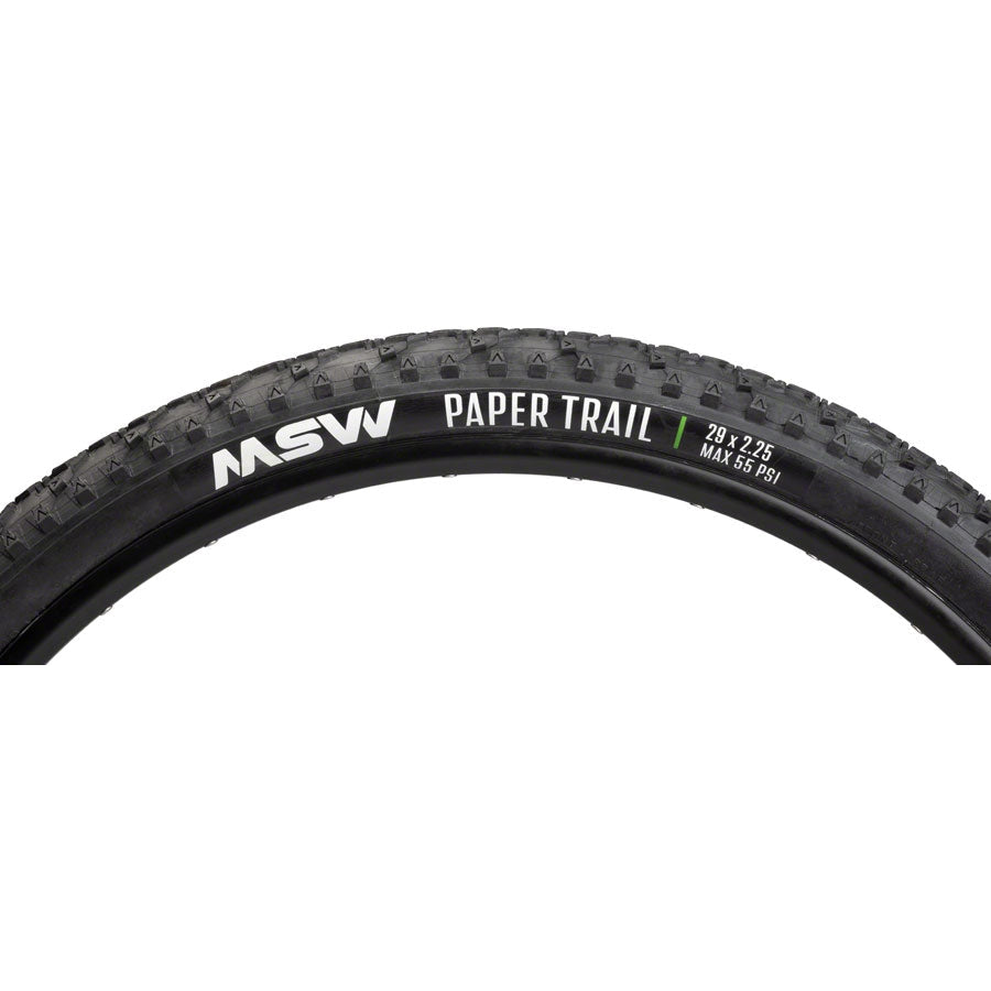 MSW Paper Trail Mountain Bike Tire - 29 x 2.25, Wirebead, Black, 33tpi - Tires - Bicycle Warehouse