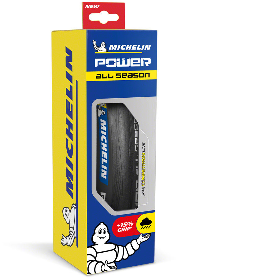 Michelin Power All Season v2 Road Bike Tire - 700 x 25, Tubeless, Folding, Black - Tires - Bicycle Warehouse