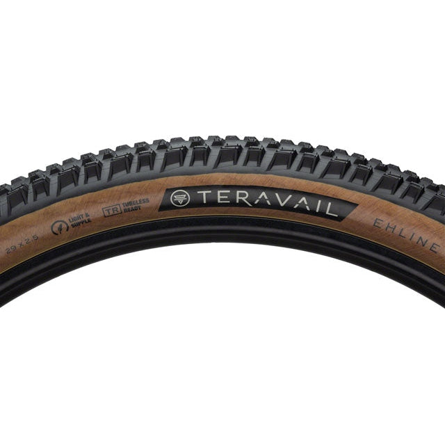 Teravail Ehline Gravel Bike Tire - 29 x 2.5, Tubeless, Folding, Tan, Durable, Fast Compound - Tires - Bicycle Warehouse