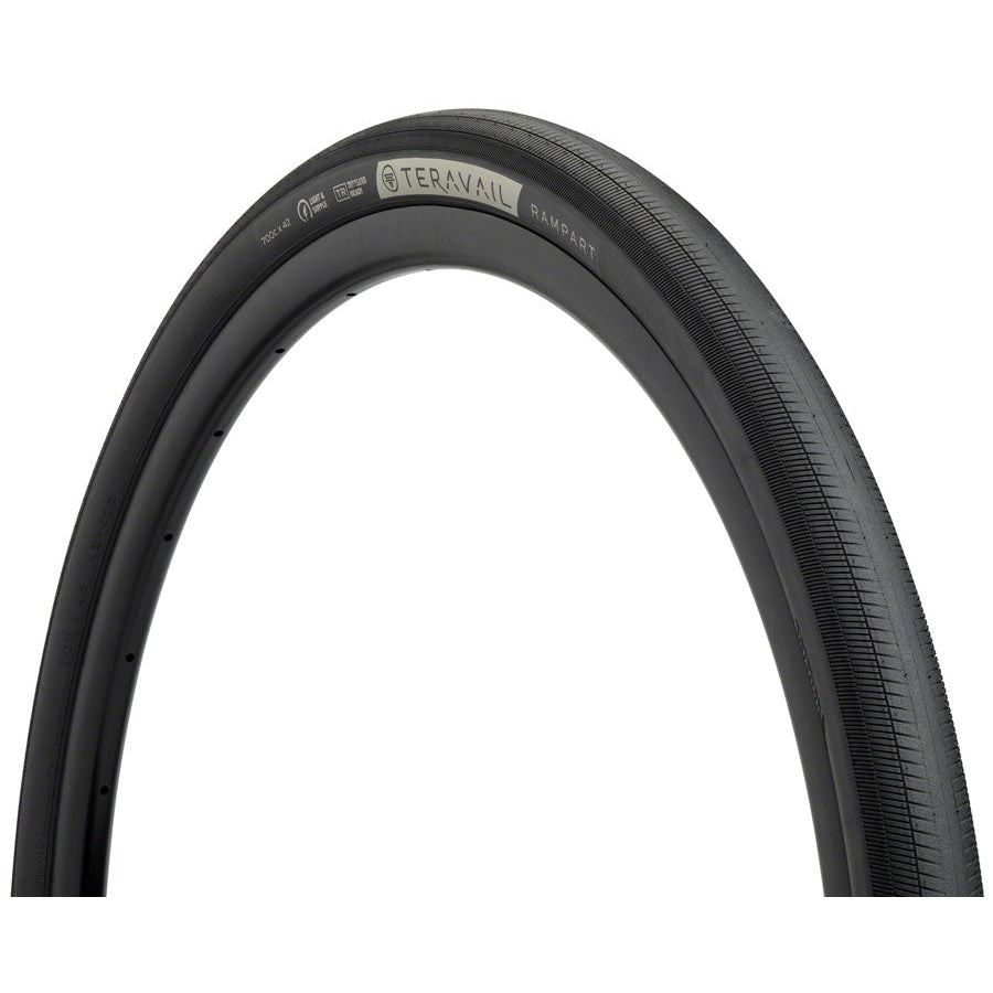 Teravail  Rampart Tire - 700 x 42, Tubeless, Folding, Black, Durable, Fast Compound