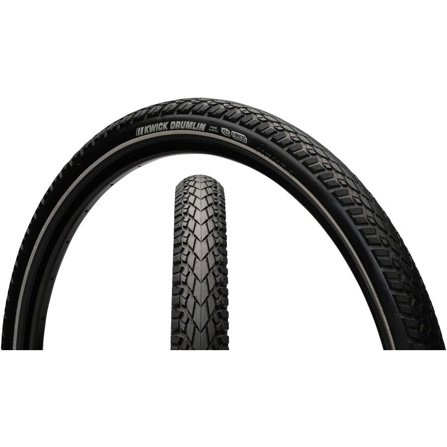 Kenda  Kwick Drumlin Tire - 700 x 38, Clincher, Wire, Black/Reflective, 60tpi