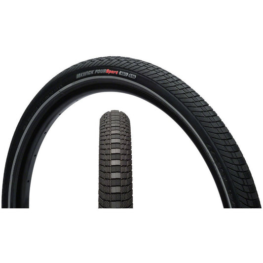 Kenda  Kwick Four Tire - 24 x 1.75, Clincher, Wire, Black/Reflective, 60tpi, KS