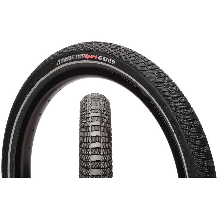 Kenda  Kwick Two Tire - 20 x 1.75, Clincher, Wire, Black/Reflective, 60tpi, KS