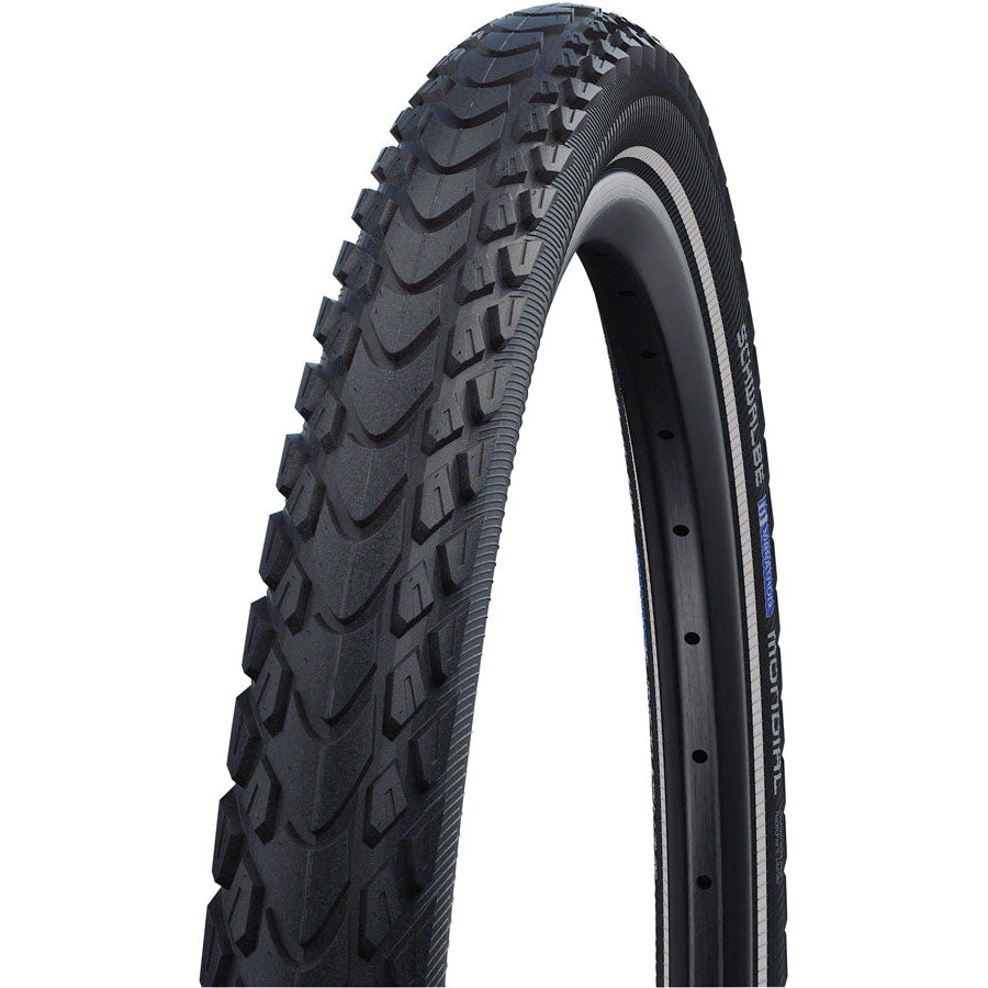 Schwalbe  Marathon Mondial Tire - 700 x 35, Clincher, Folding, Black/Reflective, Evolution, TravelStar, V-Guard, DoubleDefense