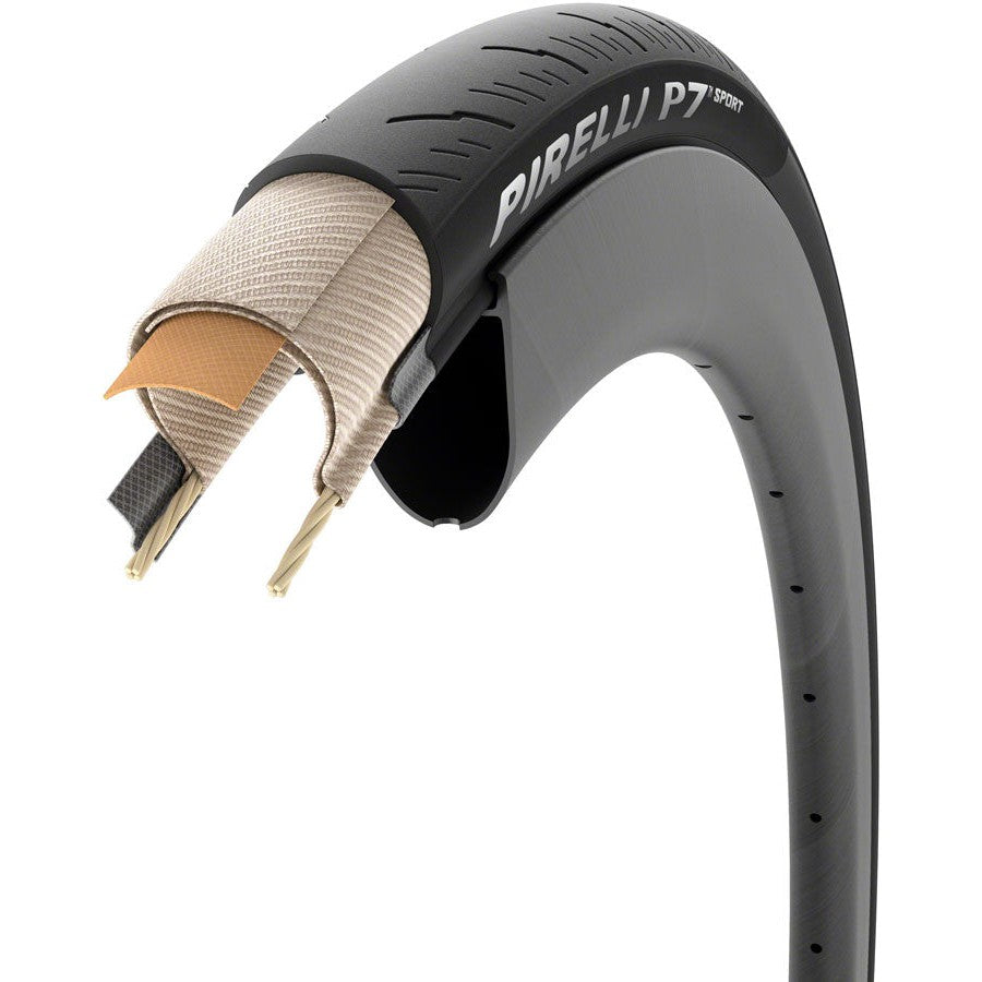 Pirelli P7 Sport Road Bike Tire - 700 x 32, Clincher, Folding, Black - Tires - Bicycle Warehouse