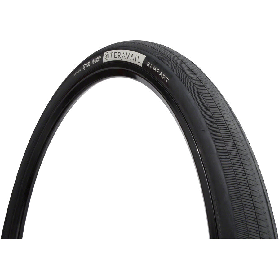 Teravail Rampart Gravel Bike Tire - 650 x 47, Tubeless, Folding, Black, Durable, Fast Compound - Tires - Bicycle Warehouse