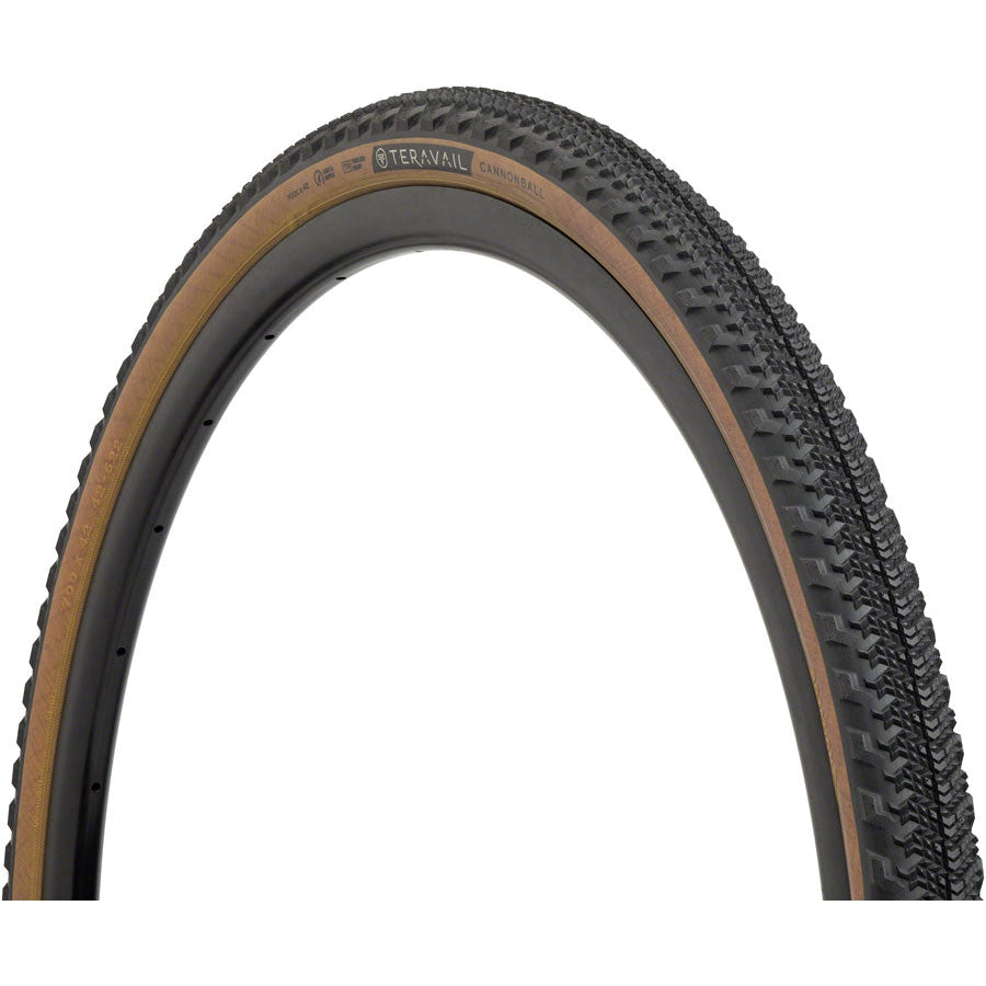 Teravail  Cannonball Tire - 700 x 42 - Tubeless, Folding, Tan, Durable, Fast Compound