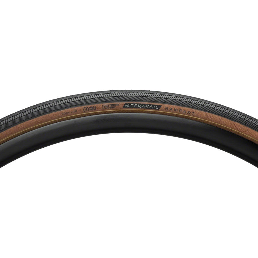 Teravail Rampart Gravel Bike Tire - 700 x 28, Tubeless, Folding, Tan, Light and Supple, Fast Compound - Tires - Bicycle Warehouse