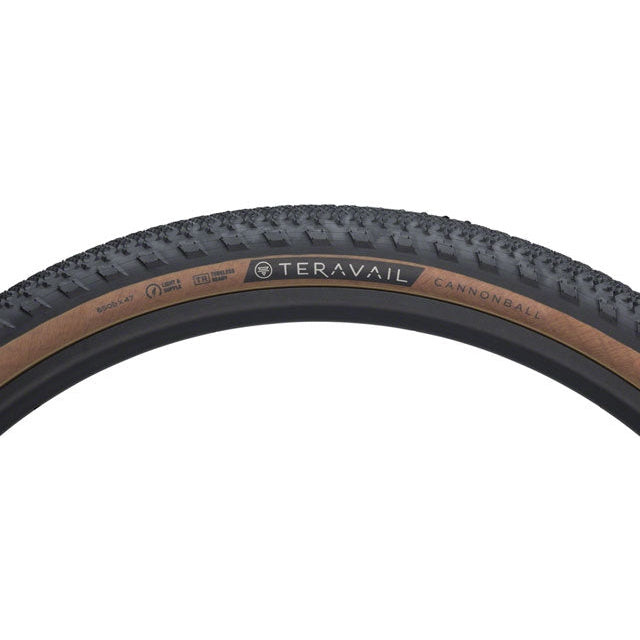 Teravail Cannonball Gravel Bike Tire - 650 x 47, Tubeless, Folding, Tan, Durable, Fast Compound - Tires - Bicycle Warehouse