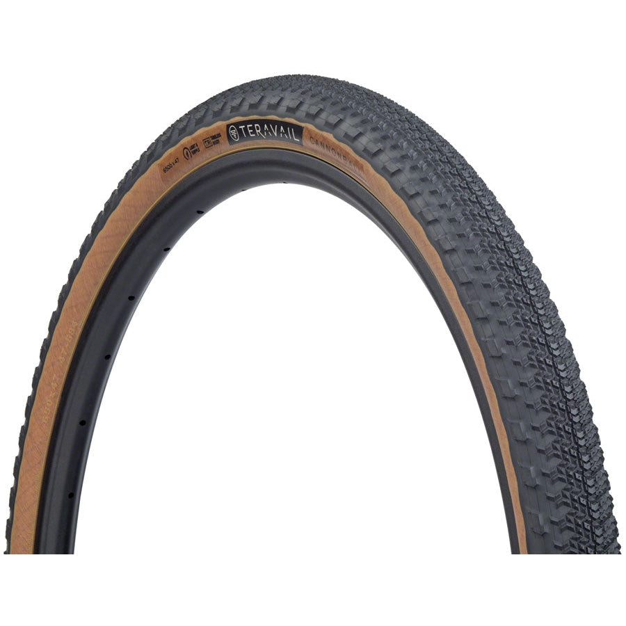 Teravail  Cannonball Tire - 650 x 47, Tubeless, Folding, Tan, Durable, Fast Compound