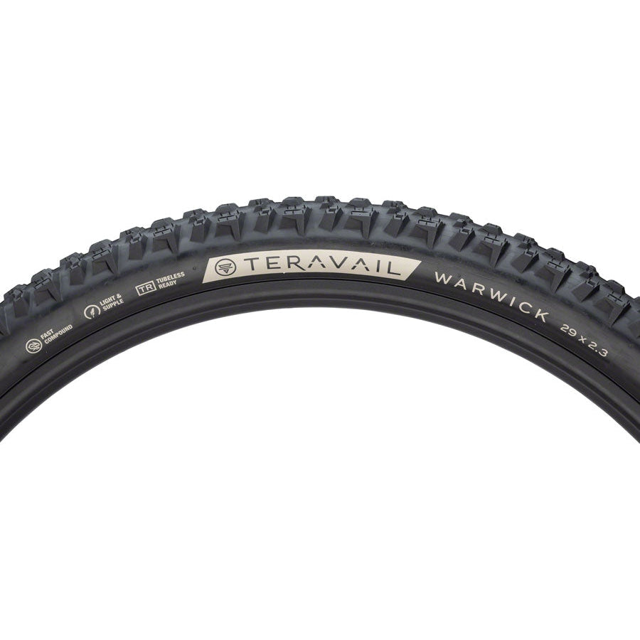 Teravail Warwick Mountain Bike Tire - 29 x 2.3, Tubeless, Folding, Black, Durable, Grip Compund - Tires - Bicycle Warehouse