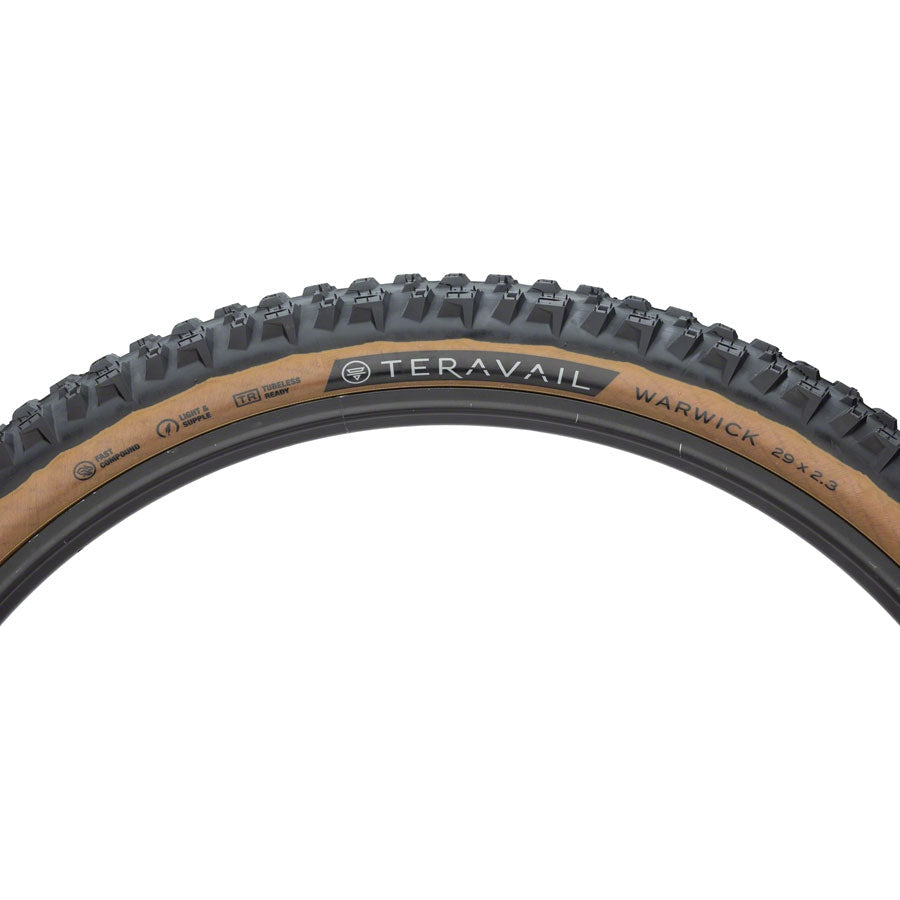 Teravail Warwick Mountain Bike Tire - 29 x 2.3, Tubeless, Folding, Tan, Light and Supple, Fast Compound - Tires - Bicycle Warehouse