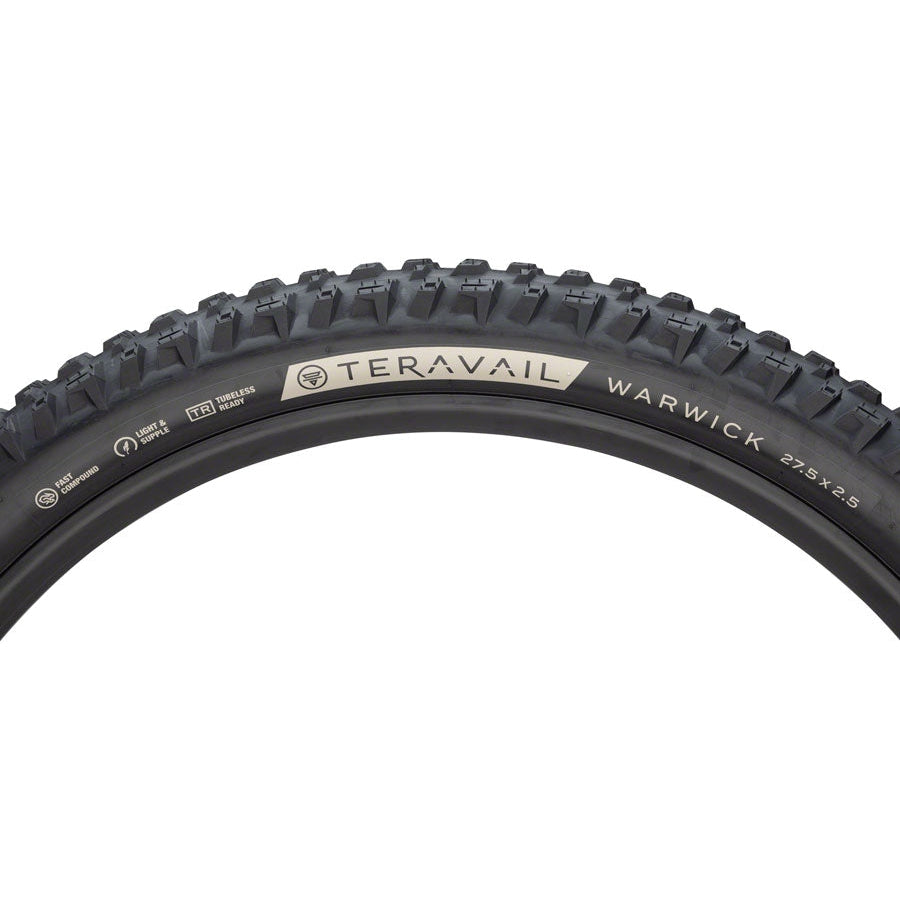 Teravail Warwick Mountain Bike Tire - 27.5 x 2.5, Tubeless, Folding, Black, Ultra-Durable, Grip Compund - Tires - Bicycle Warehouse