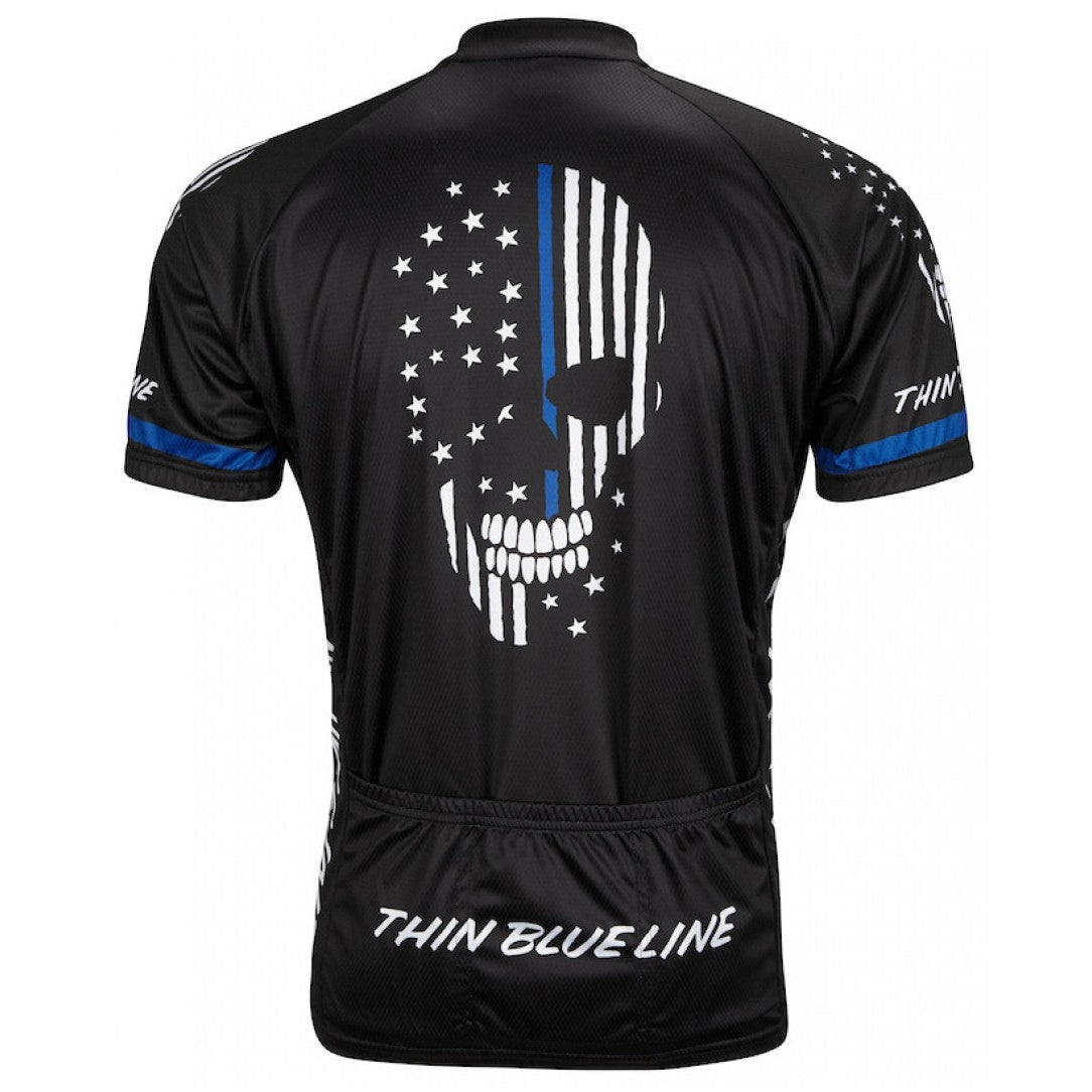 World Jerseys Men s Thin Blue Line Road Bike Jersey Black XXX Large