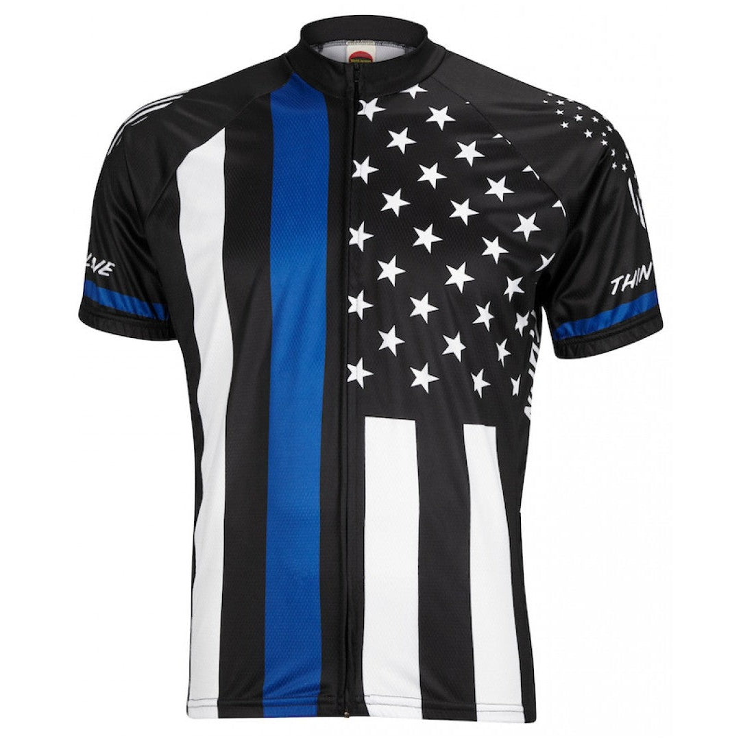 World Jerseys Men's Thin Blue Line Road Bike Jersey - Jerseys - Bicycle Warehouse