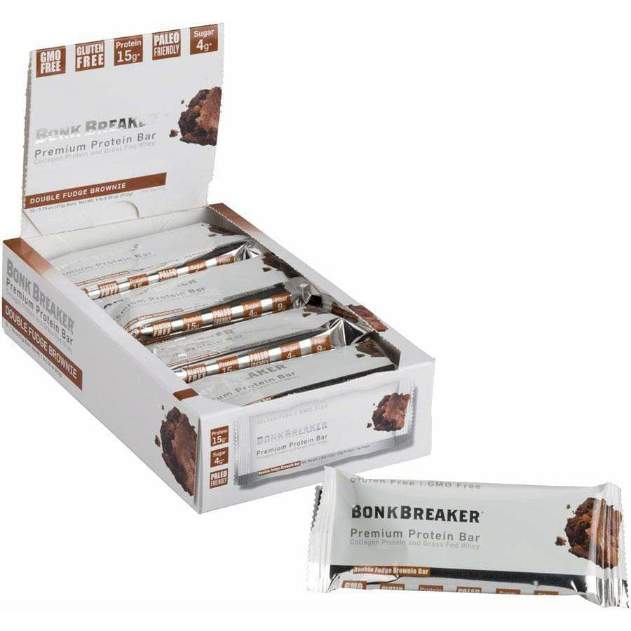 Bonk Breaker Premium Protein Bar: Double Fudge Brownie, Box of 12
