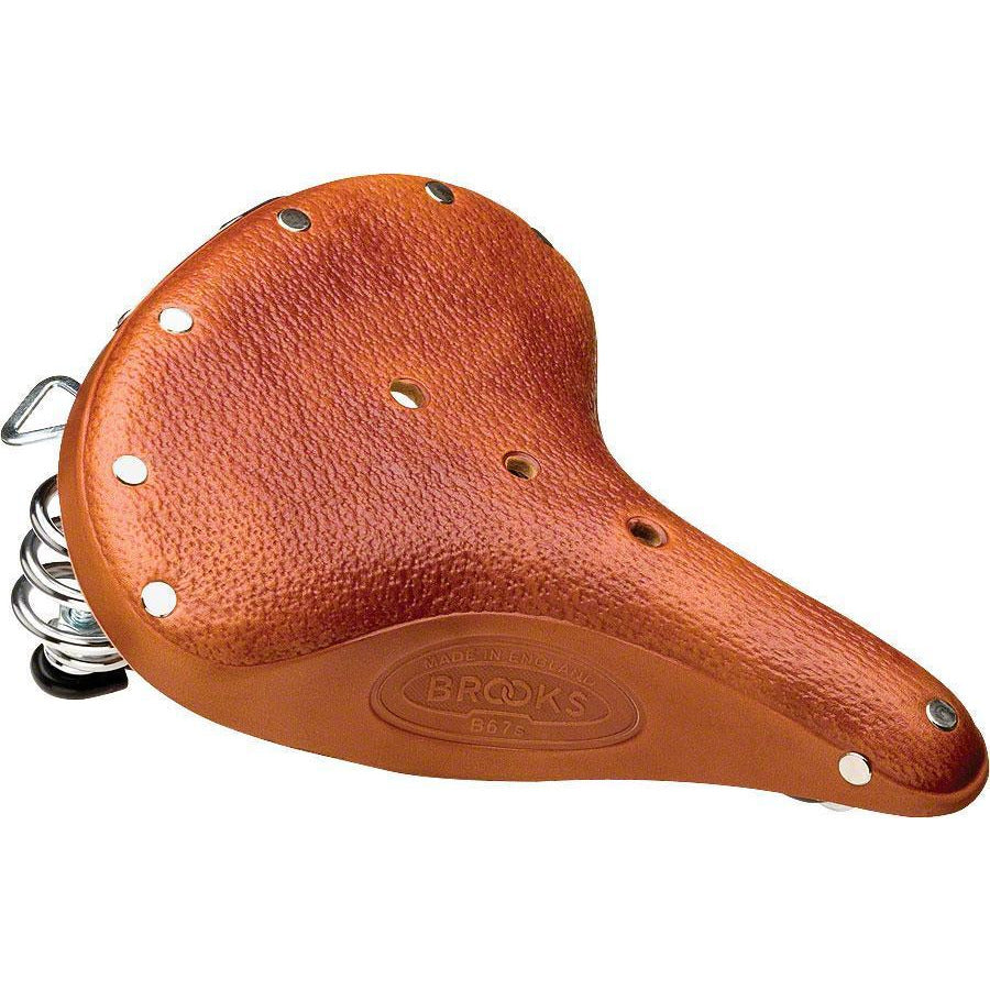 Brooks B67 S Women's Leather Saddle with chrome rails and springs