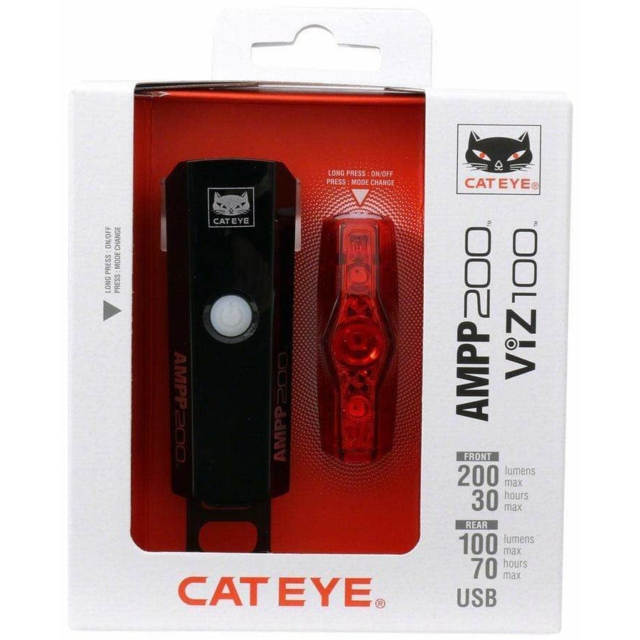 CatEye AMPP200/ViZ100 Bike Headlight/Taillight Set