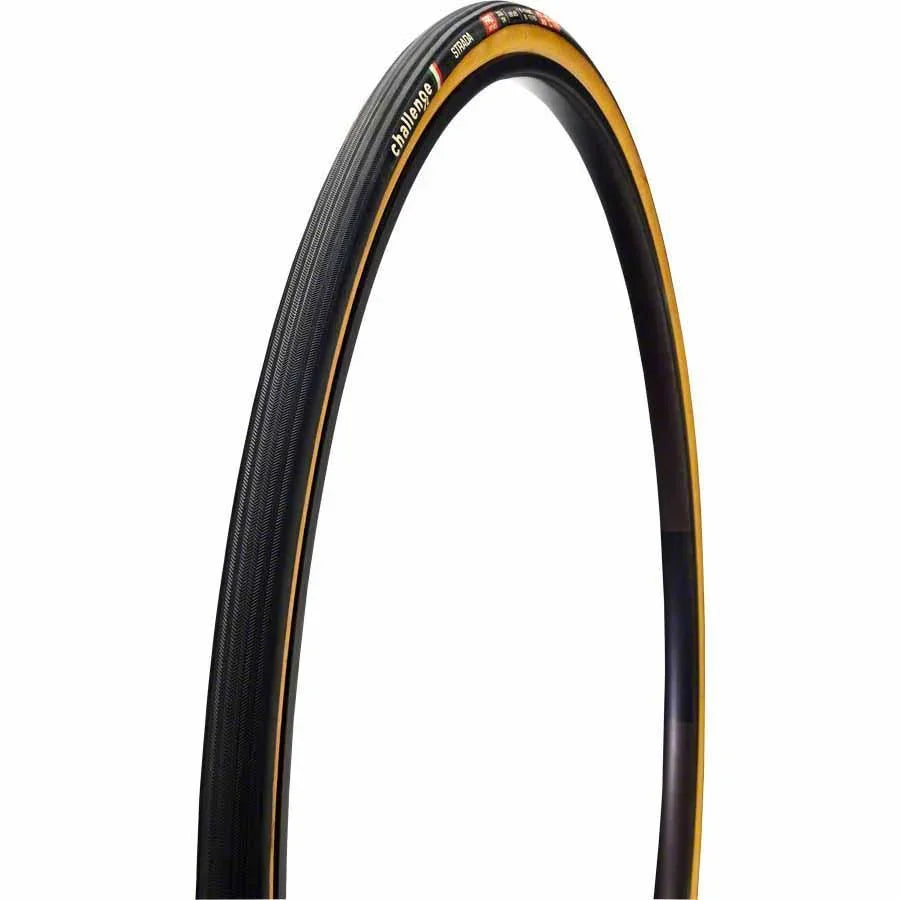 Challenge Strada Pro Road Bike Tire: Handmade Clincher, 700x25, 300tpi, Black/Tan