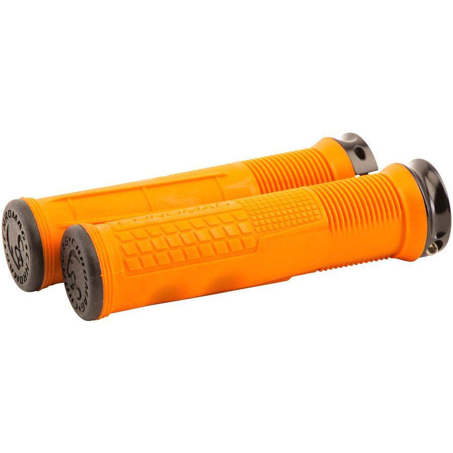 Chromag Format Bike Handlebar Grips - Orange, Lock-On