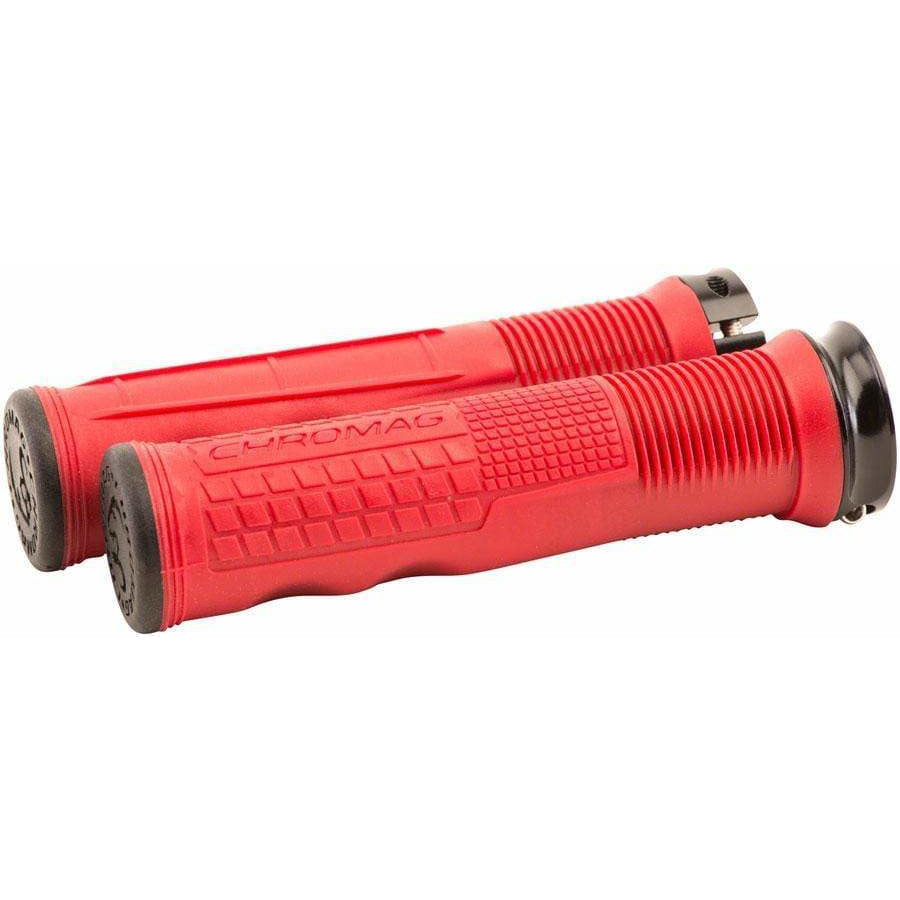 Chromag Format Bike Handlebar Grips - Red, Lock-On