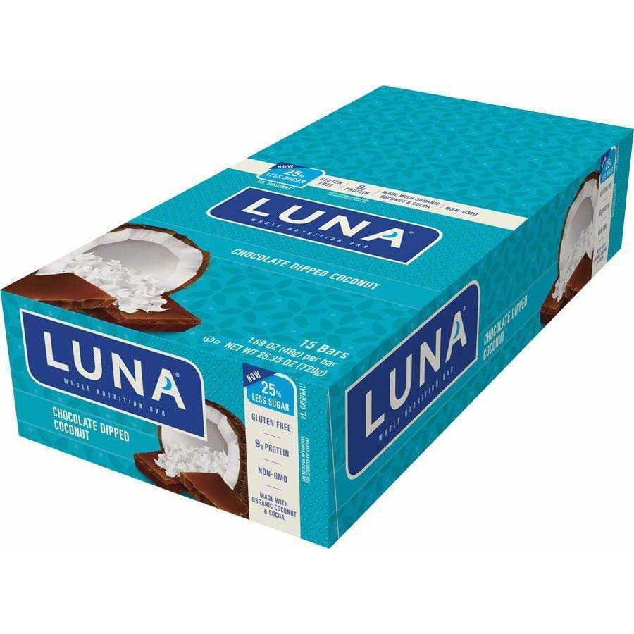 Clif Bar Clif Luna Bar: Dipped Chocolate Coconut Box of 15