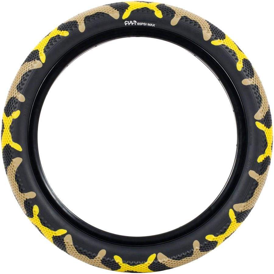 Cult Cult X Vans Tire - 20 x 2.4", Clincher, Wire, Yellow Camo/Black