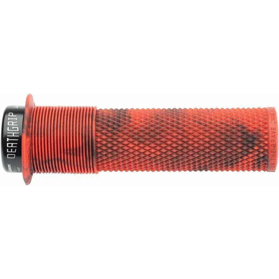 DMR Deathgrip Bike Handlebar Grips Marble Red Lock On Flange dmr-deathgrip-bike-handlebar-grips-marble-red-lock-on-flange