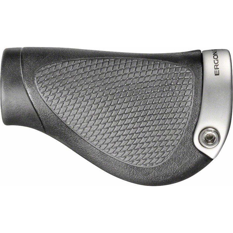 Ergon GP1 Bike Handlebar Grips - Black/Gray, Lock-On, Bike Handlebar Gripshift, Large