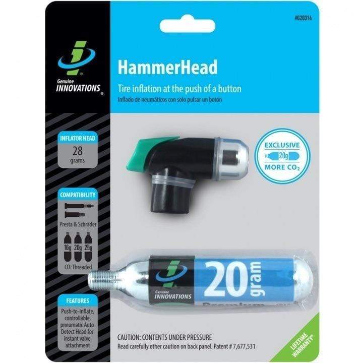 Genuine Innovations Hammerhead Co2 Bike Inflator w/ 20g Threaded Cartridge