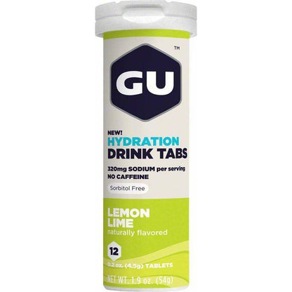 GU Hydration Drink Tabs: Lemon Lime, Box of 8 Tubes