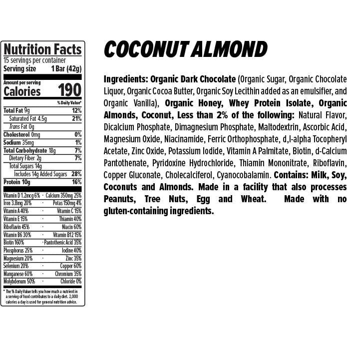 Honey Stinger 10g Protein Bar: Chocolate Coconut Almond, Box of 15