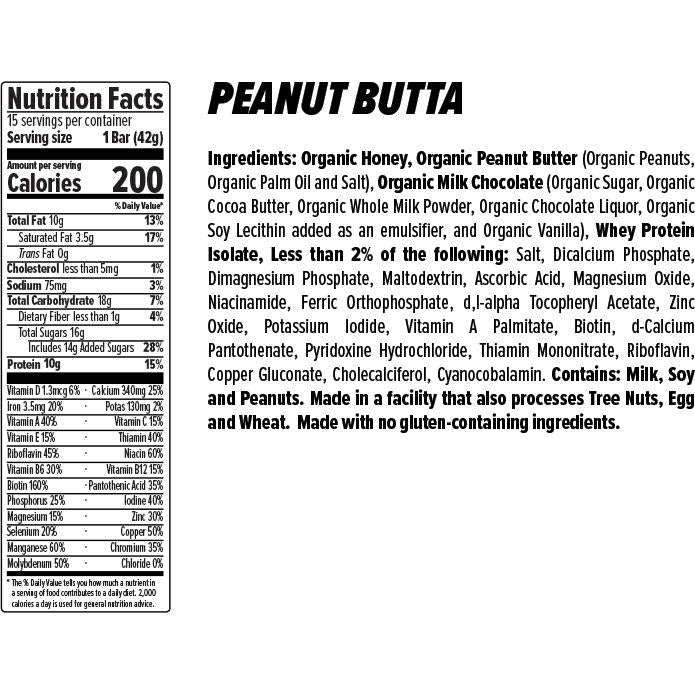 Honey Stinger 10g Protein Bar: Peanut Butta, Box of 15