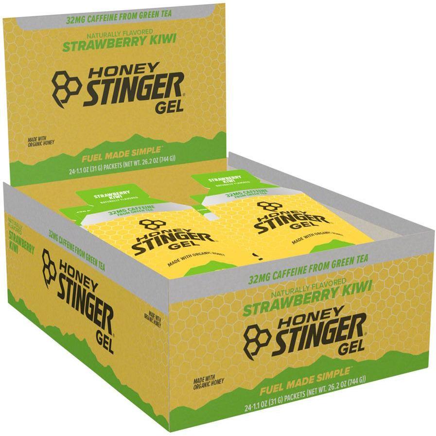 Honey Stinger Organic Energy Gel: Kiwi-Strawberry with Caffeine, Box of 24