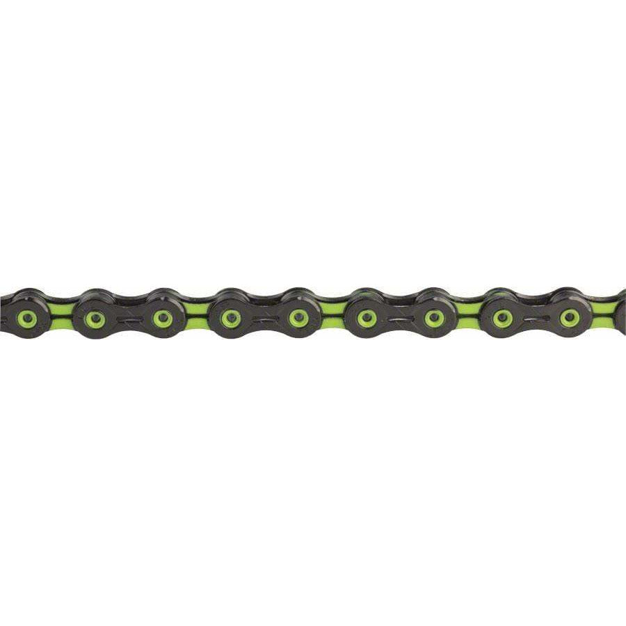 KMC X11SL Super Light Chain - 11-Speed, 116 Links, Black/Green - Chains - Bicycle Warehouse