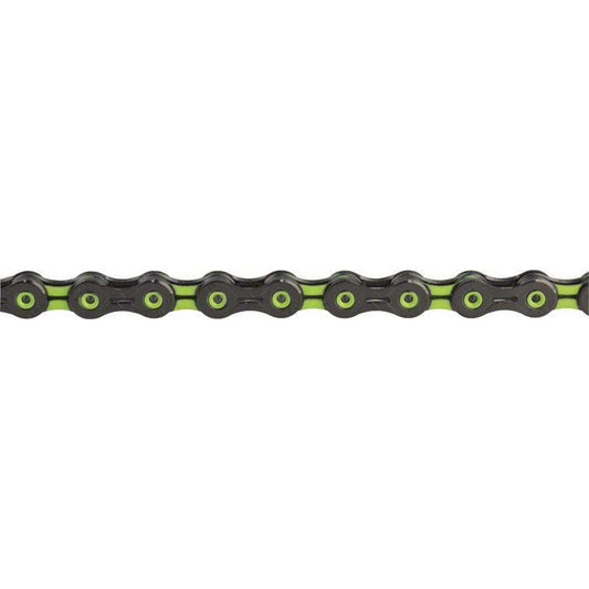 KMC X11SL Super Light Chain - 11-Speed, 116 Links, Black/Green - Chains - Bicycle Warehouse