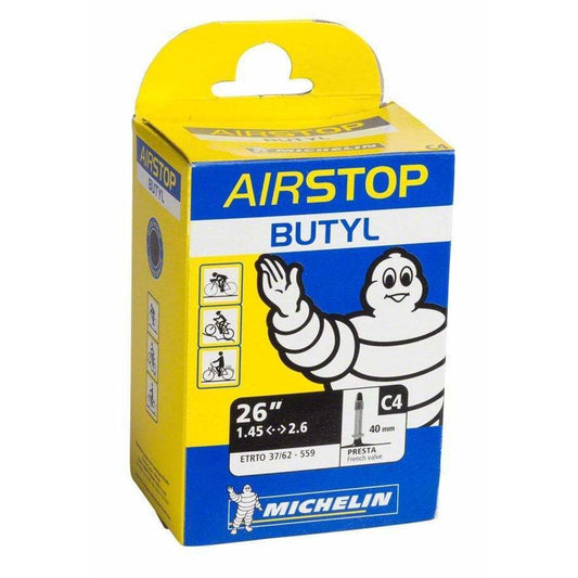 Michelin 26" AirStop Bike Tube - Presta Valve - 26 x 1.6-2.1" 40mm