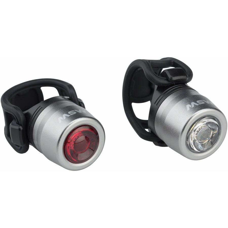 MSW HTL-032 Cricket USB Front and Rear Bike Light Set - Silver