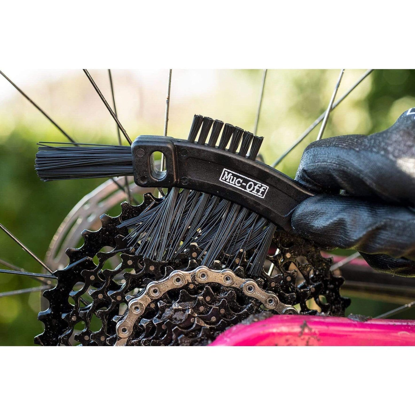 Muc-Off Claw Brush Combination - 3 Heads and Cassette Scraper Bike Cleaning Tool