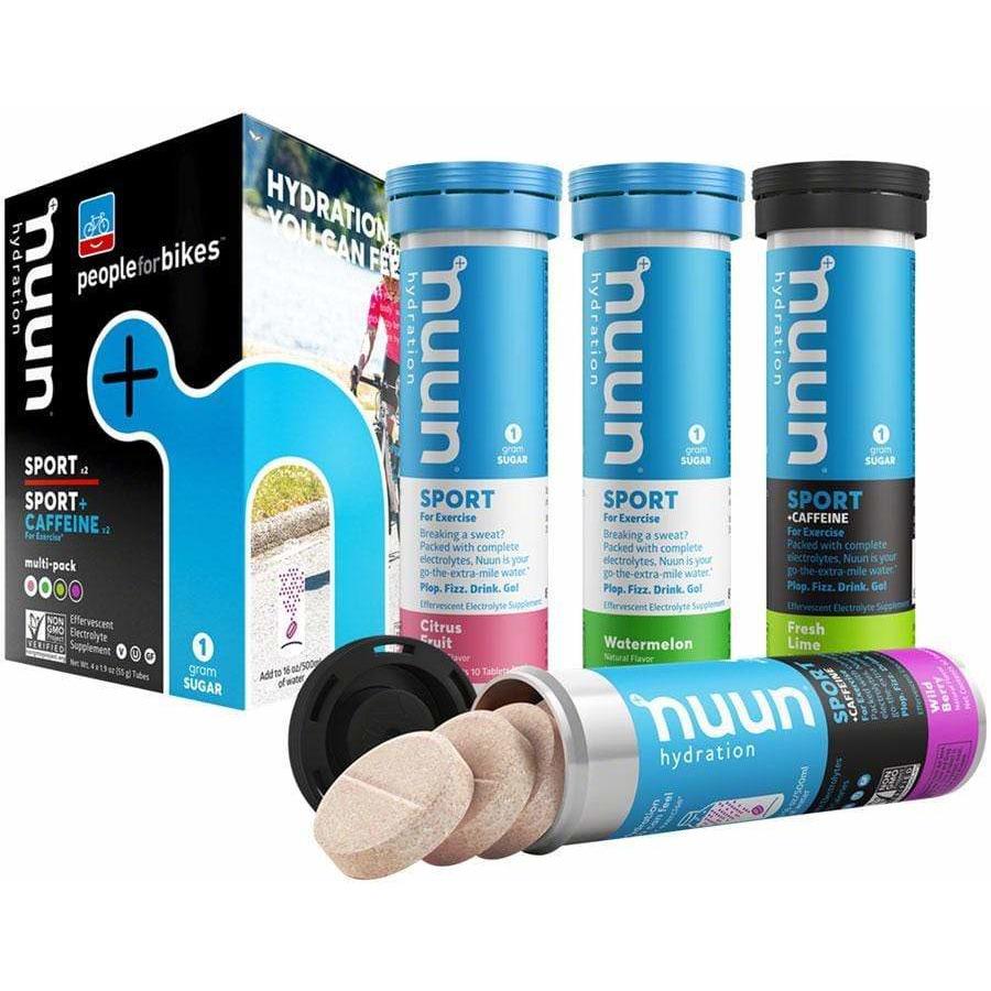 nuun Nuun Sport Hydration Tablets: People for Bikes Mixed Pack, Box of 4 Tubes