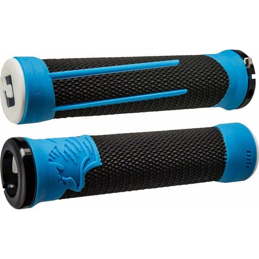 ODI AG2 Bike Handlebar Grips - Black/Blue, Lock-On