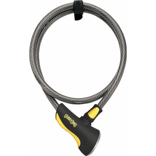 OnGuard Akita Bike Cable Lock with Key: 6' x 12mm, Gray/Black/Yellow